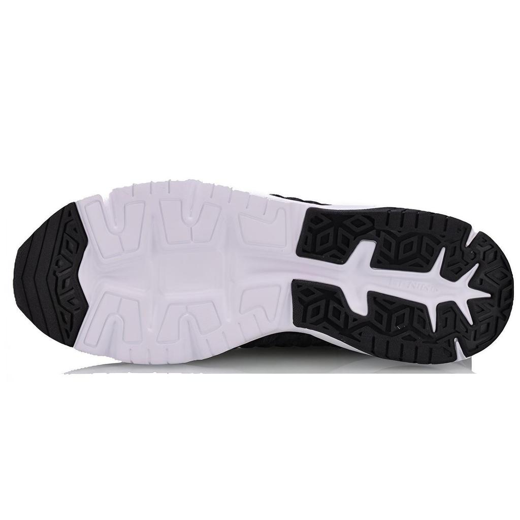 Li Ning Comfortable Cushioning Slip Resistant Abrasion Resistant Low top Running Shoes Men's White Black AGCN055-1