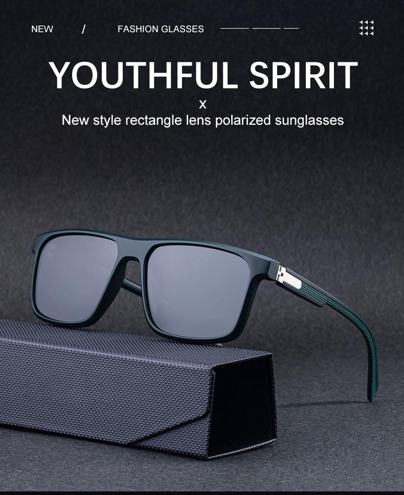 KAJILA Men's European 2025 Stylish Polarized Square Frame Sunglasses with Hinged Temples for UV Protection