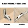 2Pcs 90 Degree Self-Locking Folding Hinge Door/Shelf Hinge Replacement Shelf Bracket Concealed Hinge Space Saving