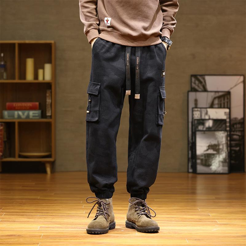 

Комбинезоны мужские на шнурках для ног на открытом воздухе мужские брюки Fat Plus Fat Plus Size для мужчин S чёрный