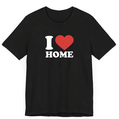 Womens Plus Size I Love My Home Print Tshirt Pure Cotton Breathable Fashionable and Versatile Unisex Streetwear Oversized