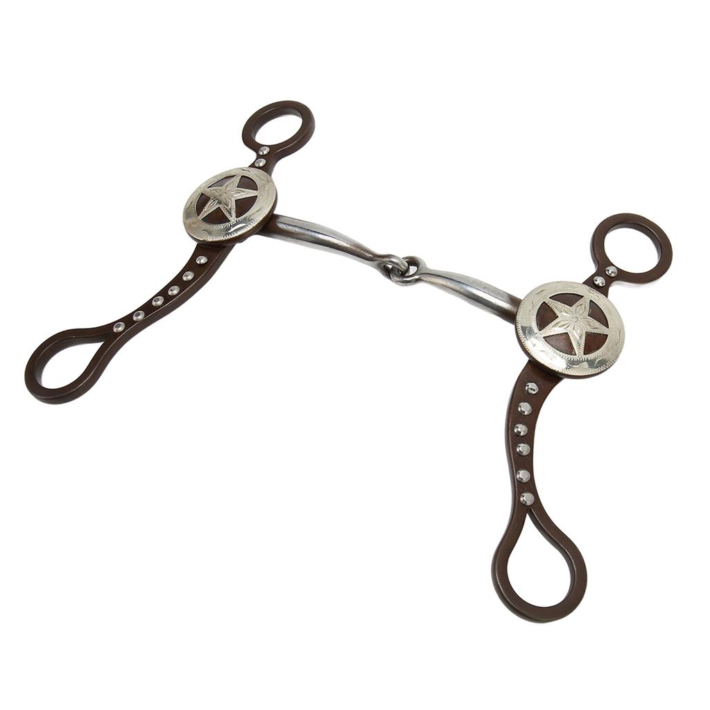 Horse Mouth Bit Hand Carved Antique Bronze Rustproof Stainless Steel Horse Snaffle Bit for Horse