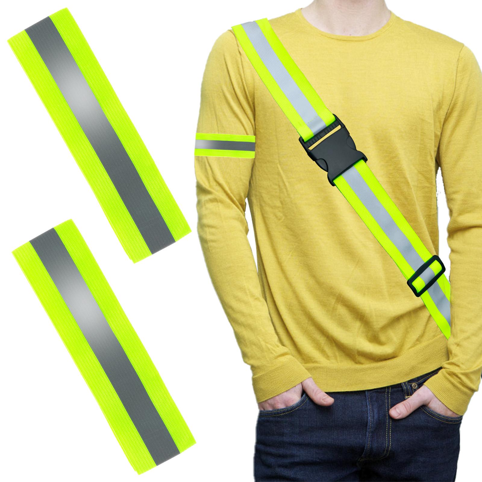 3 шт. Светоотражающая лента для ходьбы ночью Светоотражающее снаряжение для бега Нагрудный жилет с перекрестными плечевыми лямками Ночное снаряжение для безопасности при ходьбе