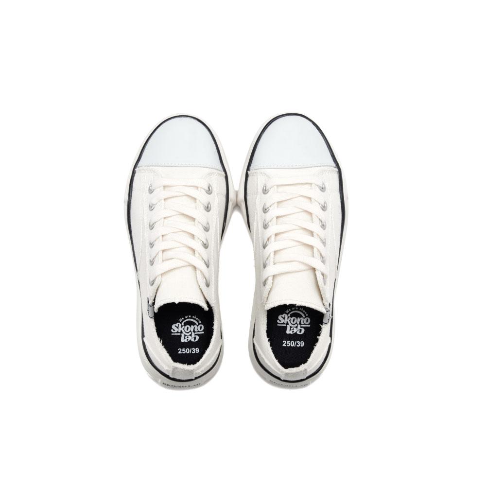 Skono Grunge Canvas Sneakers / White