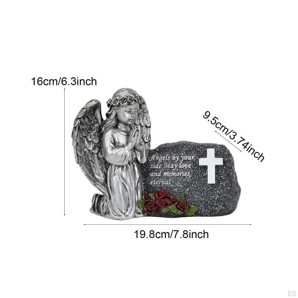 Angel Statue for Garden with Light, Figurine Tomb, Outdoor Use