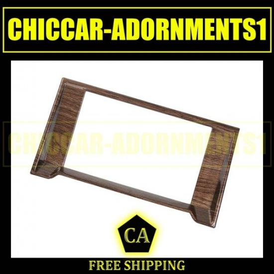 Wood Grain Navigation Gps Radio Cover Trim Bezels Decoration For Ford F150 2015+