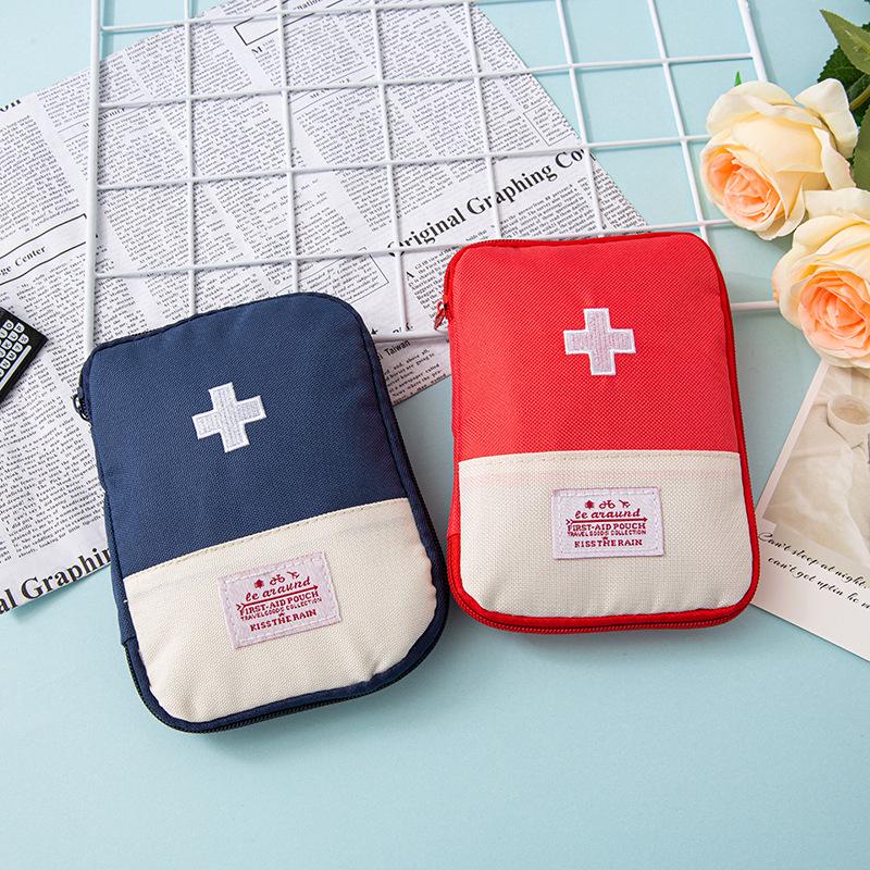 Korean Portable Travel First Aid Kit: Compact Personal Medicine and Emergency Storage Bag