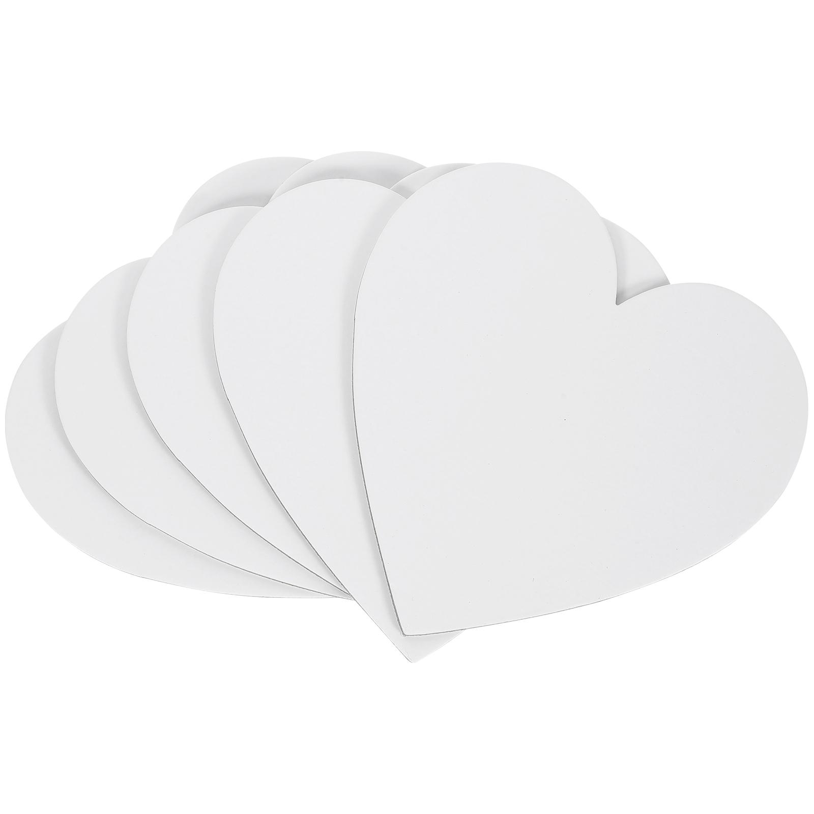

5 Pcs Heart Shape Cotton Drawing Board Thicken Painting Board Artist Paper Board Oil Paint Canvas Sketchpad (White) білий