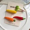 Funny Realistic Food Vegetable Barrettes Novelty Shape Hair Pins 2Pcs Random Styles Cute Hair Accessories for Party Favors