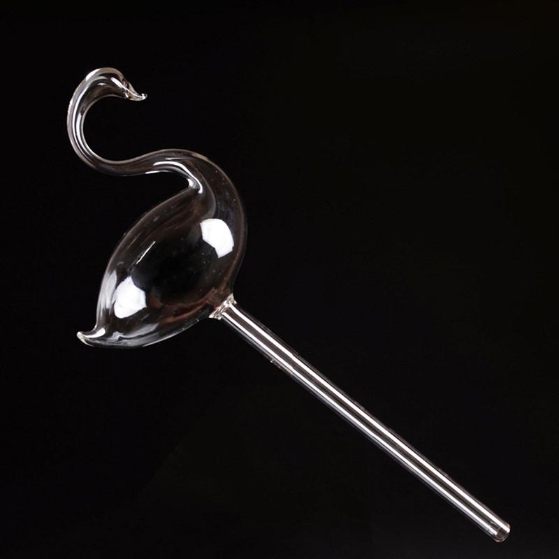 Swan Automatic Flower Pourer Glass Vase Crafts Hydroponic Animal Plant Waterer