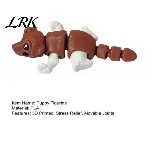 Exquisite Texture Sculpture Articulated Dog Figurine, 3D Printed Cute Puppy with Movable Joints, Ornament Colorful Desk Pet for Home Office,