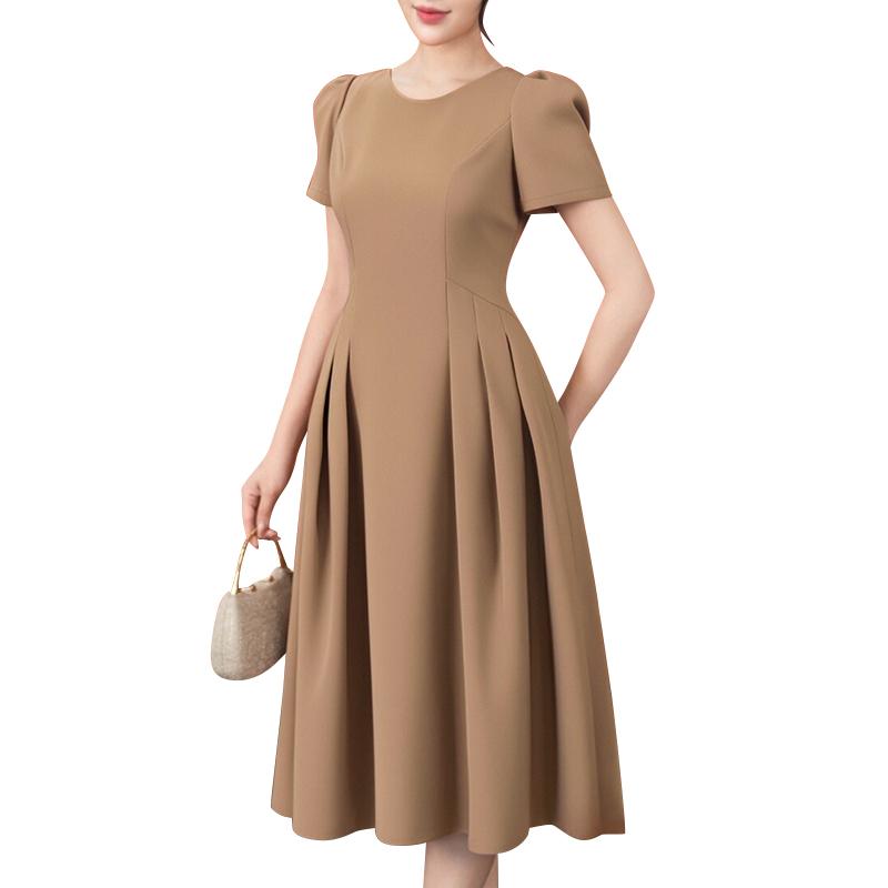 

ZANZEA Женское повседневное летнее платье с круглым вырезом и коротким рукавом 4XL хаки