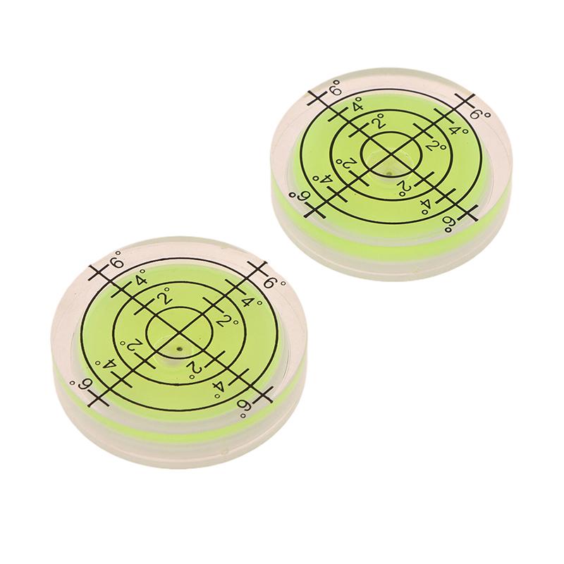 2 Stück 32 mm Libelle Oberflächen-Gradmarkierungs-Wasserwaage Rundes Messgerät Acryl für Bau Handwerkzeuge Teile