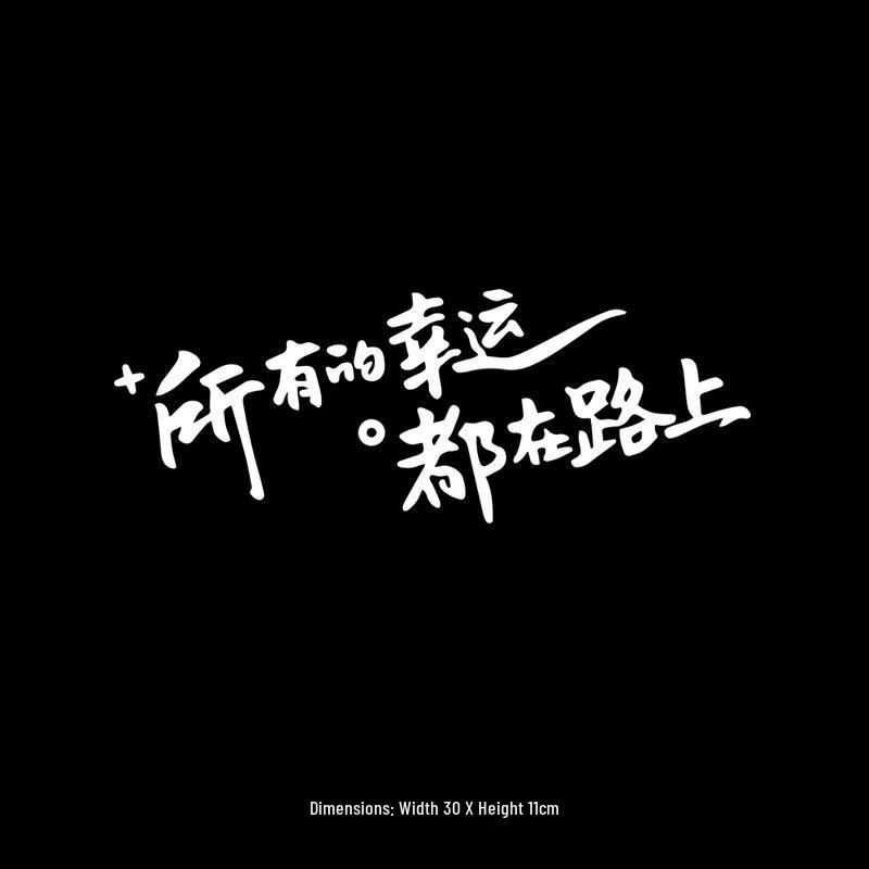 Reflective Rear Windshield & Sunroof Car Sticker - 'All Luck Is On The Road'