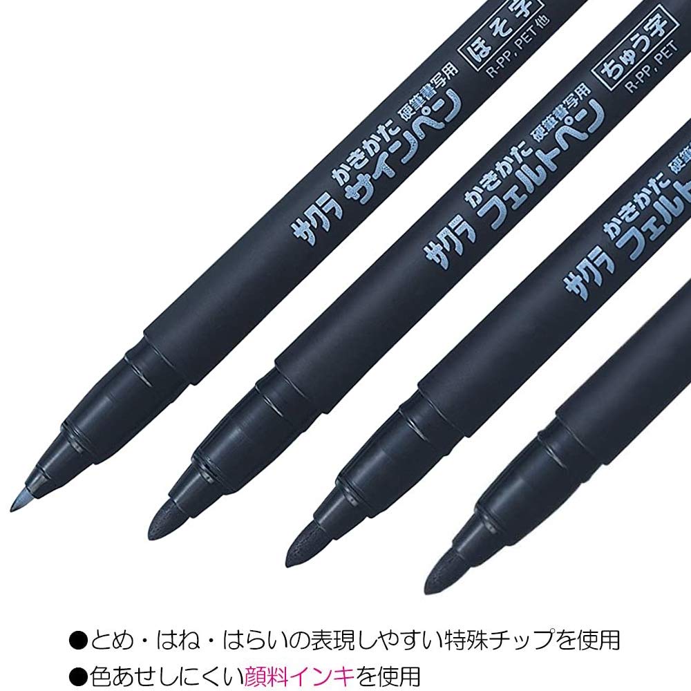 Sakura Craypas Writing Felt Set of and Extra Broad Tips Pens, 4 Fine, Medium, Broad,
