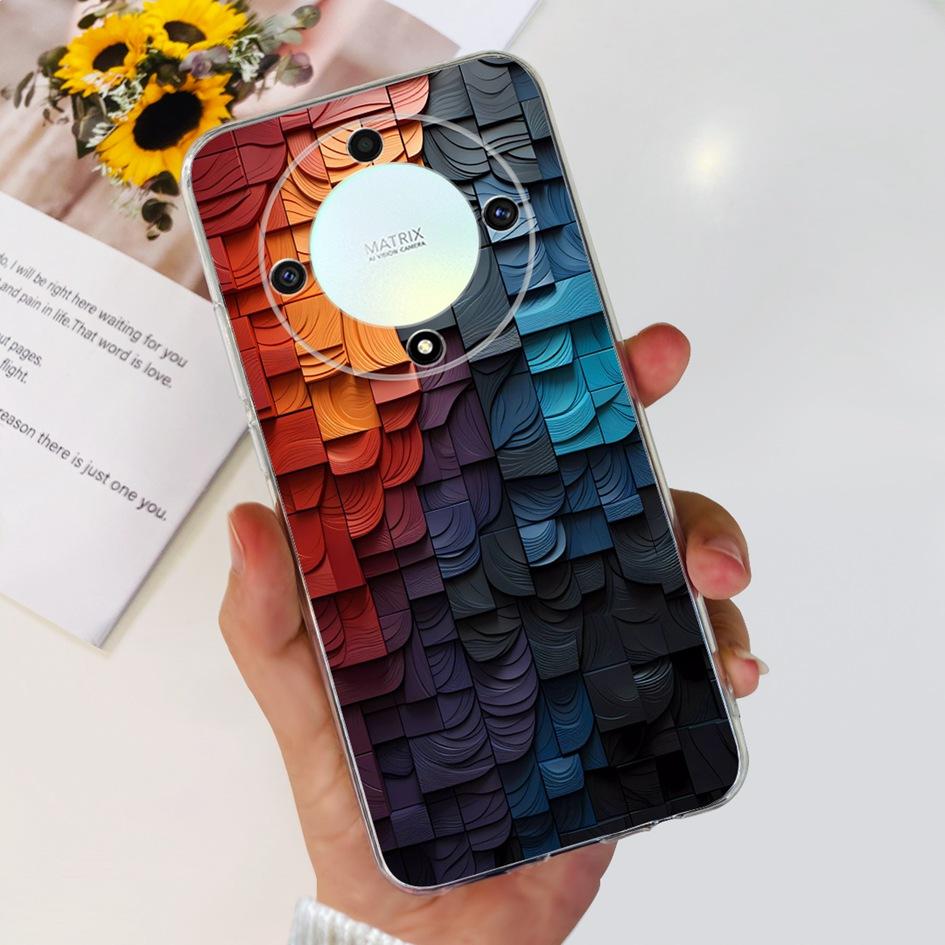 For Honor X9b 5G Case ALI-NX1 Popular Flower Soft Clear Silicon TPU Cover For Honor X9a RMO-NX1 HonorX9 ANY-NX1 Shockproof Funda