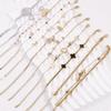 18K Gold Plated Double Layer Heart & Pearl Pendant Bracelet for Women