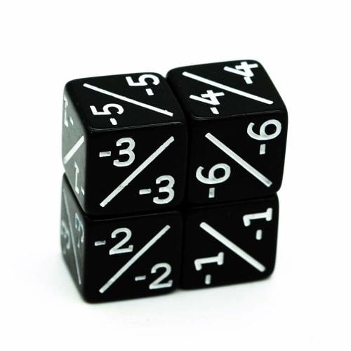 HDdais Dice Counter, D6 Dice, White +1/+1 and Black -1/-1, for Magic: The Gathering and Other Games, CCG MTG, CA501