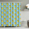 Tenda da Doccia per Bagno con Carino Motivo Anatra Tessuto Impermeabile Decorazione Stile Rustico Set di Rivestimento Lavabile