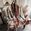 Imitation Cashmere Plaid Scarf Women'S Fringed Shawl Cold And Warm Scarf