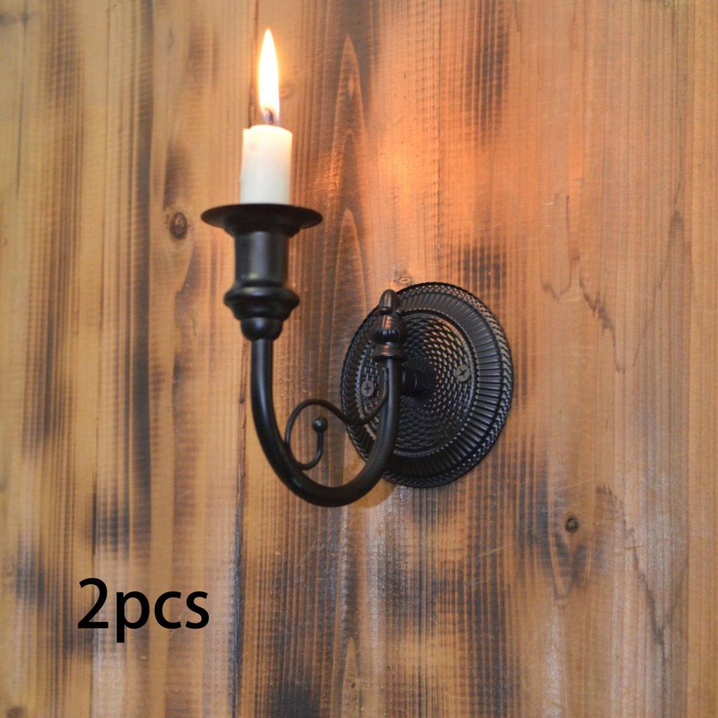 Iron Wall Candle Holder, Vintage French Style, for Hallway, Living Room, Background Wall, Decorative