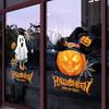 2 Pieces of 45cm*60cm Halloween Window Stickers Ghost Pumpkin Glass Decals Holiday Party Atmosphere Decoration Shop Window