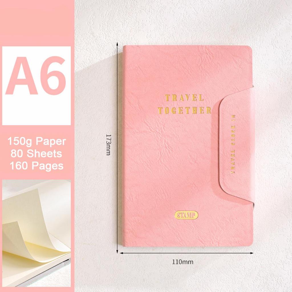 A6 Travel Journal, Student Leather Notebook, Blank Pages, Notepad, Drawing Book, Business Meeting Record Book, Mind Map, 80 Sheets