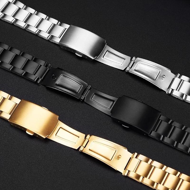 For Casio 3299 AE1200/1300/1500 AE-1200 AE-1200wh AE-1300 Solid Stainless Steel Strap 18mm Fine Steel Metal Case Wristband