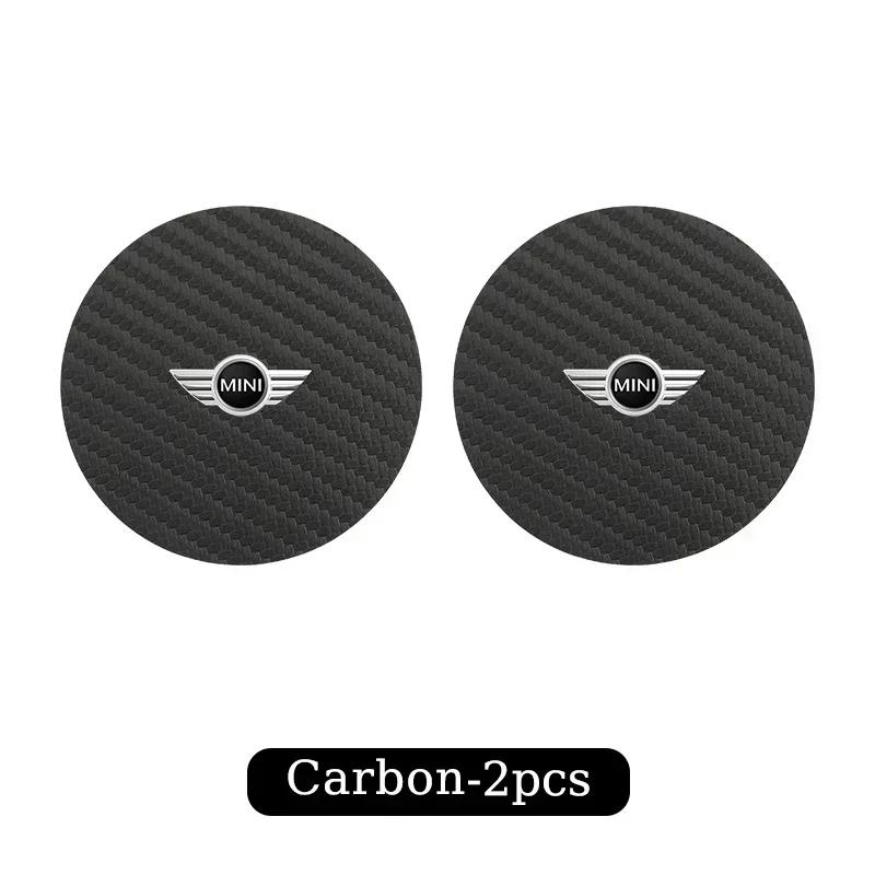 /Carbon Car Coaster Mat Interior Water Cup Pad Cushion For MINI Cooper One JCW Coupe R56 R53 R52 R50 R55 R57 R58 R59 R60 F55 F56 e1