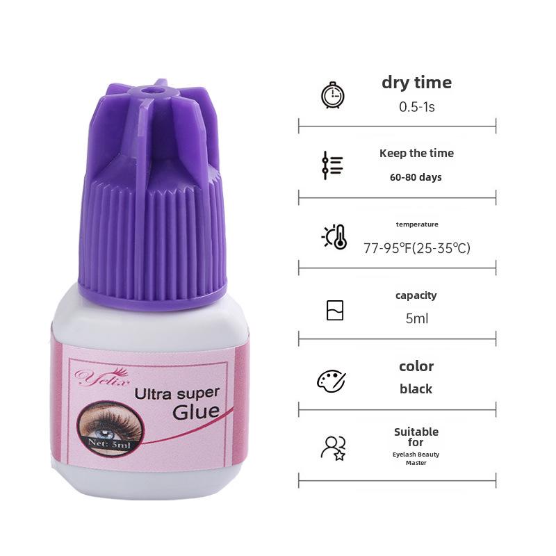 Quick-Drying, Long-Lasting, Gentle, Non-Irritating Soft-State Eyelash Extension Glue for Self-Grafting.