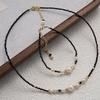 Black spinel natural freshwater pearl necklace women's light luxury retro high-end single pendant pendant neck chain bracelet accessories