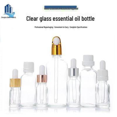 10ml Clear Glass Essential Oil Bottle with Dropper and 30ml Serum Decanting Bottle, Empty for Cosmetic Samples