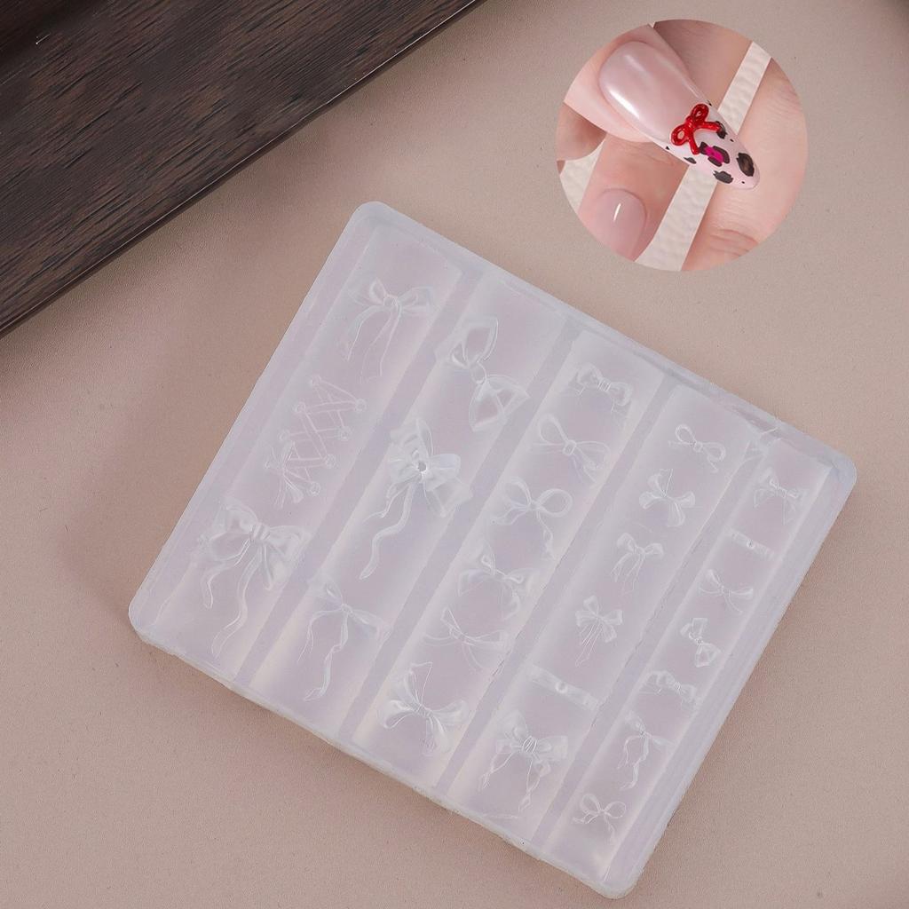 3D Bowknot Molds Nail Art Silicone Molds Bows Nail Molds Stencils Manicure Template Molds Nail Art Decorations