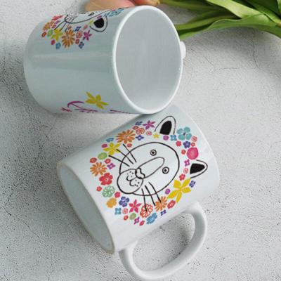 Ie017-Design Tasse 2er-Pack-Blumen und Tiere 04