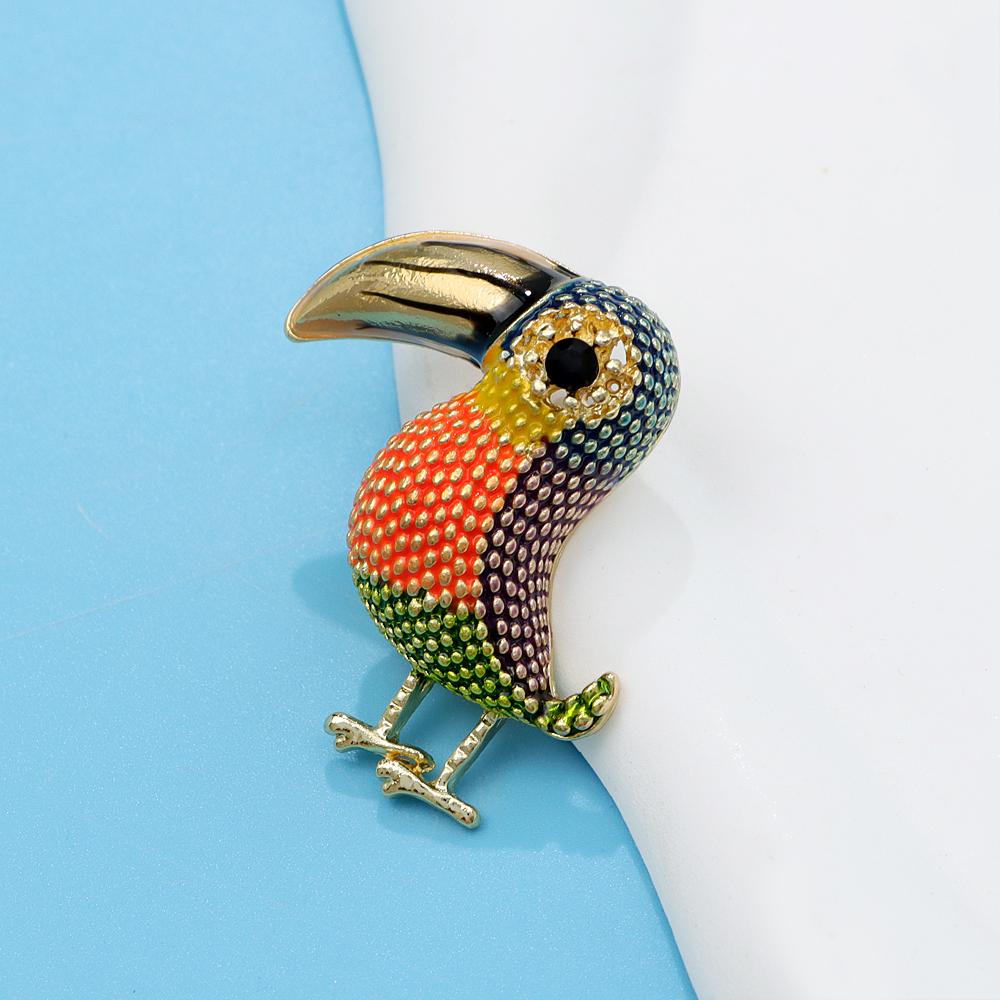 New Colorful Rhinestone Bird Brooches for Women Small Cute Animal Pins Cartoon Design Accessories Kids Gift 2019