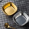 Stainless Steel Sauce Dish Multi Compartment Condiment Plate Gold Color Thickened Korean BBQ Dipping Plate Outdoor Picnic Dish Camping Tableware