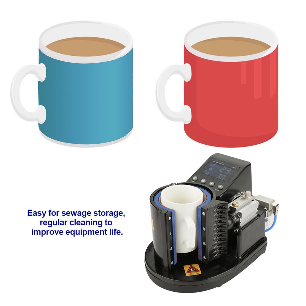Pneumatic Auto Mug Transfer Sublimation Heat Press Machine ST‑110 Black