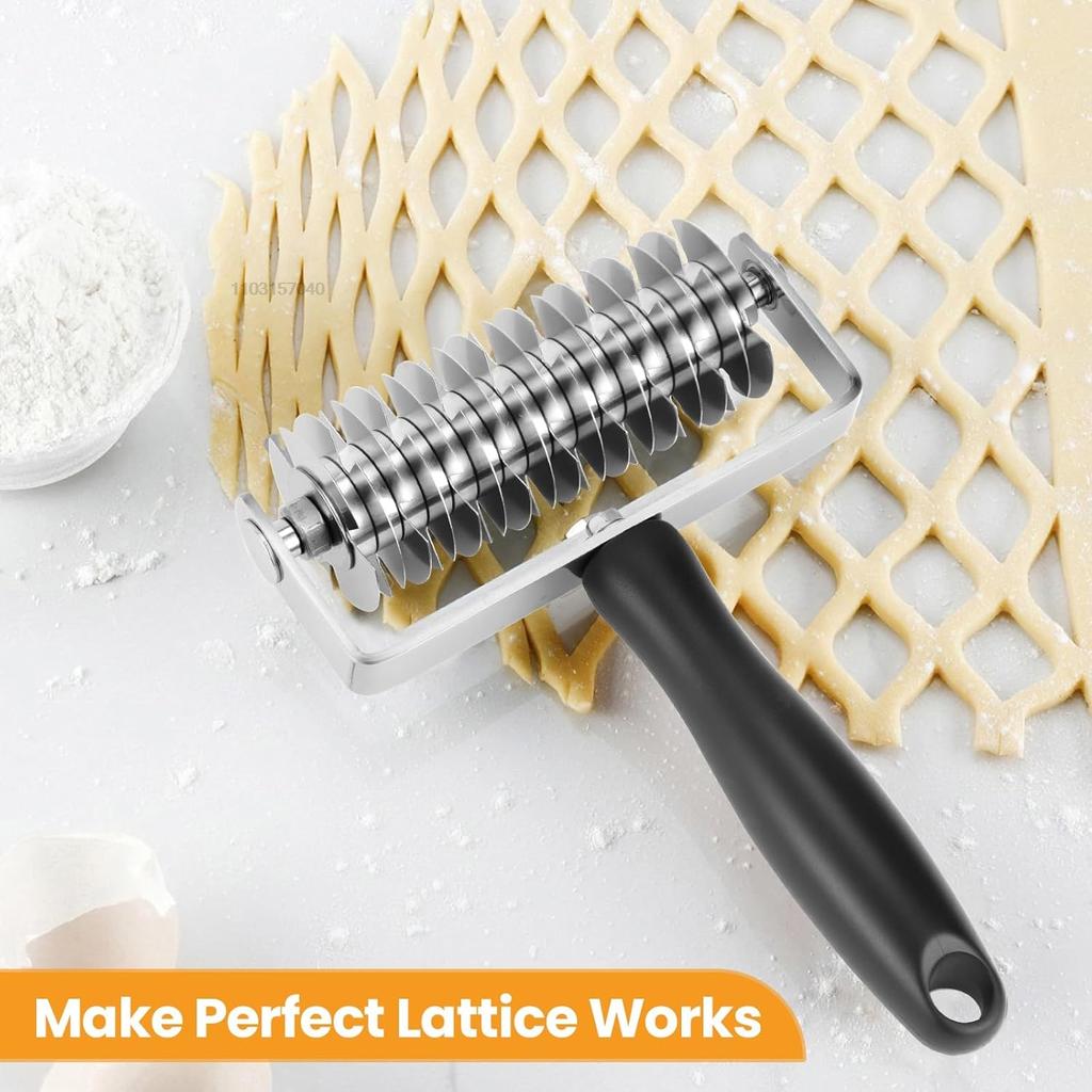 Pastry Lattice Roller Cutter Pizza Dough Docker with PP handle Professional Pizza Roller Pin Wheel Hole Puncher Kitchen Gadget