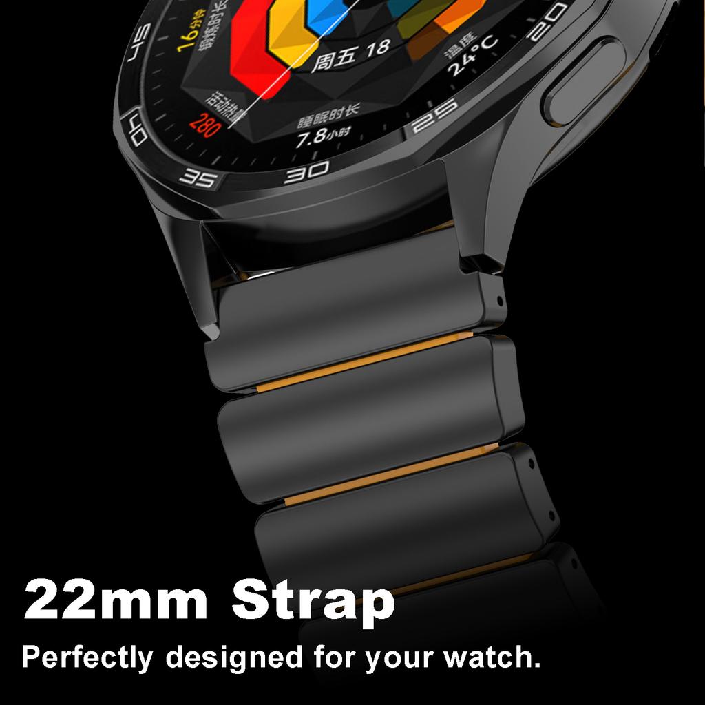 22mm Titanium Metal Band for Huawei Watch GT6Pro GT6 GT5/4 46mm Ultimate Luxury Rubber Strap For Amazfit Watch Balance Active 2