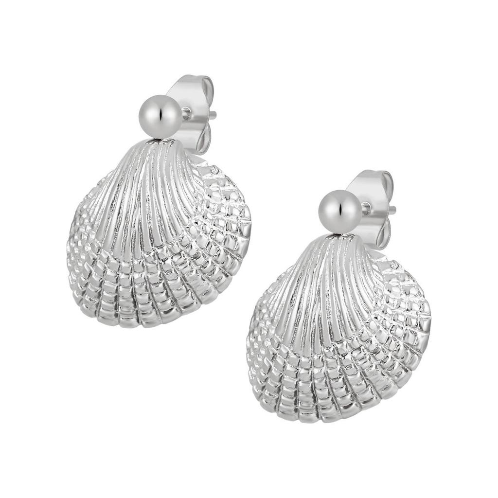 European & American 3D Ocean Shell High-End Niche Stud Earrings