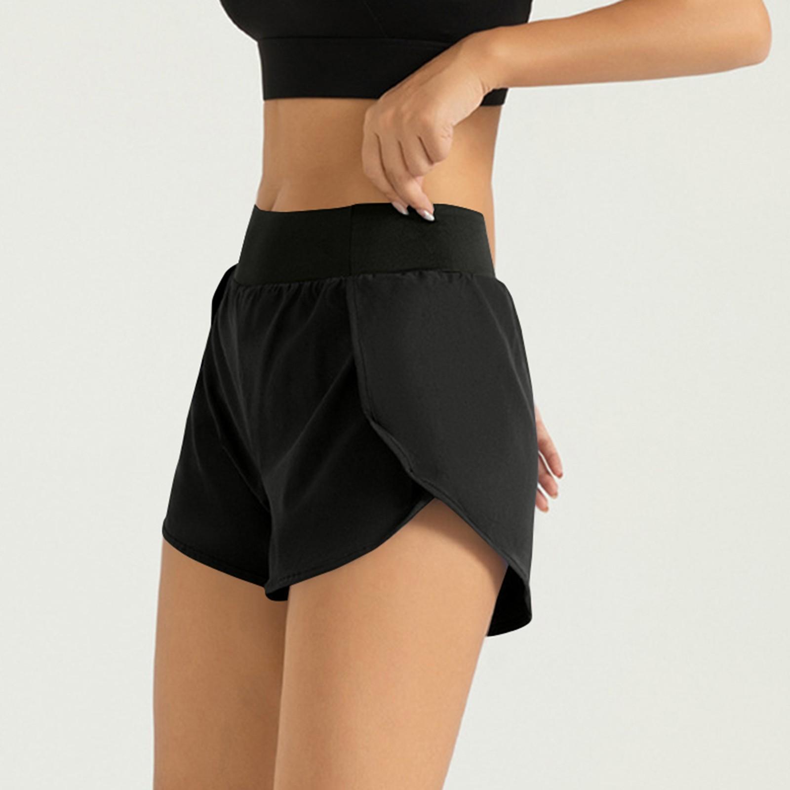 

Женские быстросохнущие свободные тонкие шорты для бега с боковым карманом и защитой от воздействия окружающей среды для фитнеса L чёрный