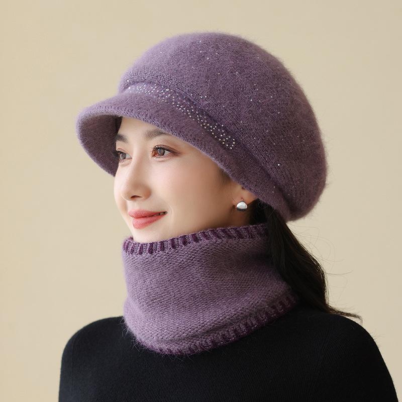 Hat Female Winter Warm Rabbit Hair Beret Cold Protective Ear Wool Hat In The Elderly Hat