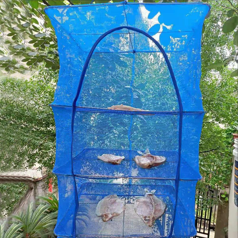 Foldable Multilayered Fish Dryer Fish Mesh Dryer Hanging Net for Vegetable Anti Flies and Larvae 40x40x65cm 35x35x65cm
