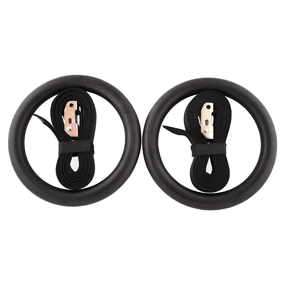 

2Pcs Gymnastics Rings Pull-up Rings Heavy Duty Fitness Gym Rings Adjustable Strap Pull-up Training Ring for Strength Training чёрный