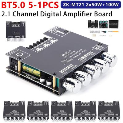 ZK-MT21 2x50W + 100W 2,1 Kanal Subwoofer Digitale Leistungsverstärkerplatine AUX 12V 24V Audio Stereo Bluetooth 5.0 Bassverstärker für Zuhause