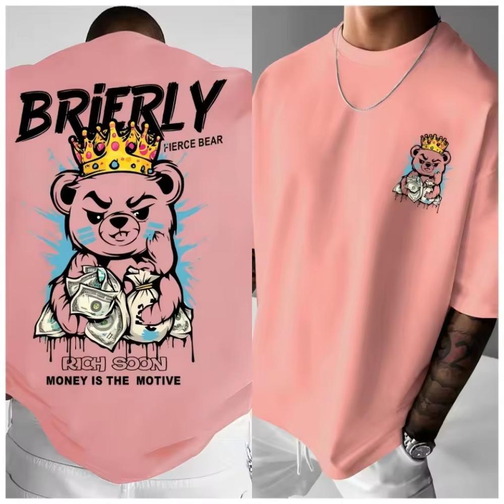 

Fashionable Men s Summer New Personalized Letter Print Comfortable and Breathable Round Neck T-shirt Outdoor Street Style Top 6XL