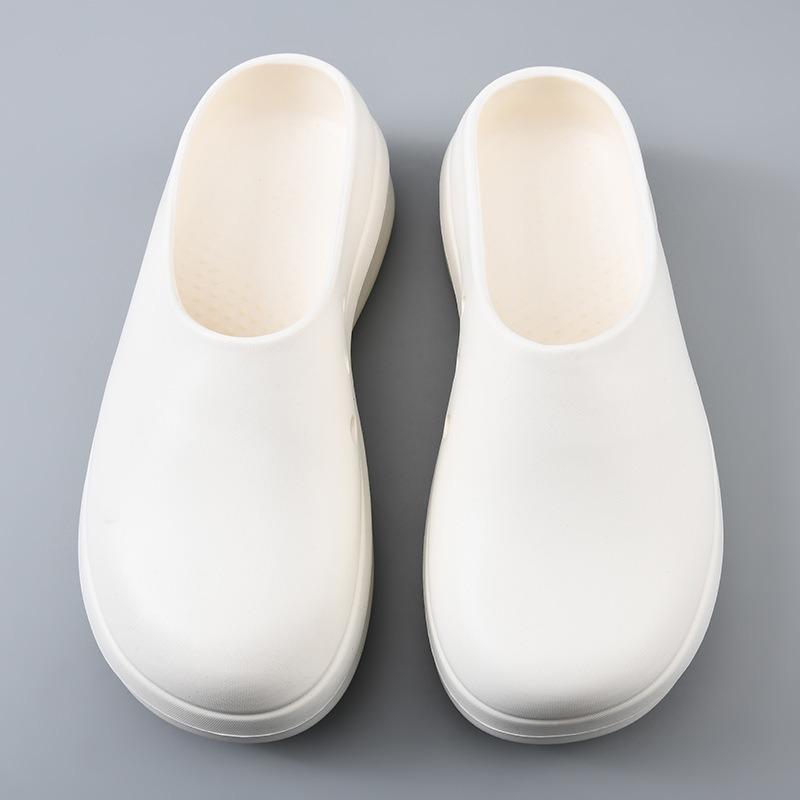Large size 44-45 beach shoes men's chef shoes one-word sandals thick sole height increase couple