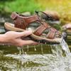 Men's Plus Size Cowhide Summer Sandals - Outdoor Water and Beach Shoes