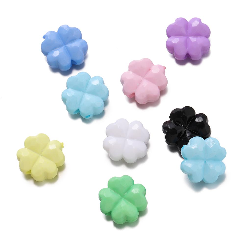 20pcs/Lots Acrylic Colored Bead DIY Bracelets Necklaces Flower Shape Spacer Loose Beads for Jewelry Making DIY Earring Supplies