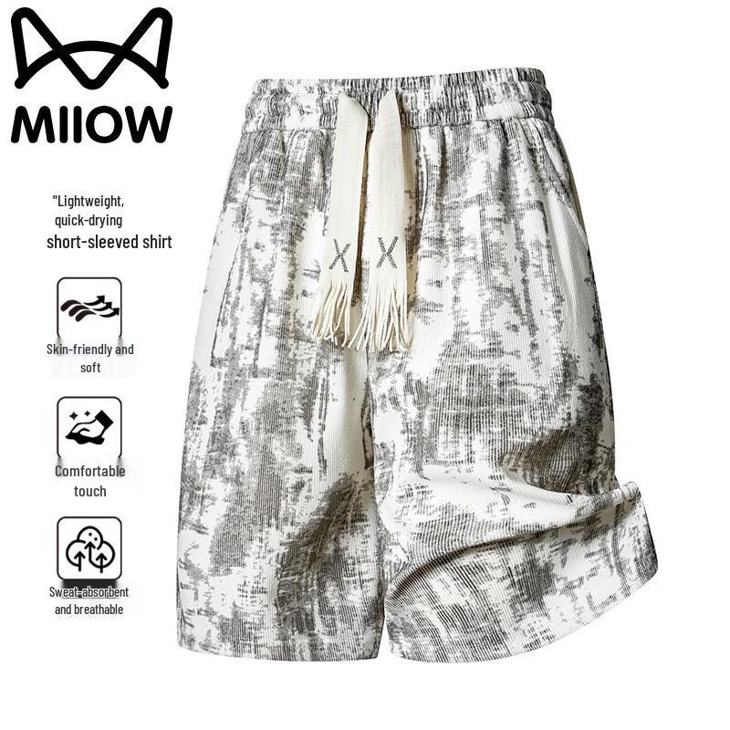 MiiOW Men s Summer Tie-Dye Loose Bermuda Shorts 3XL